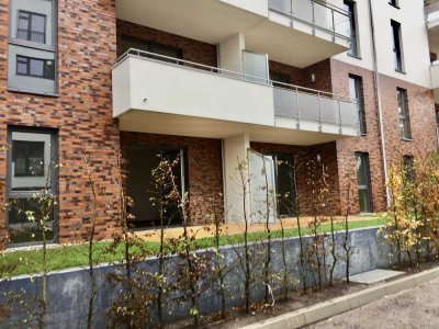 Provisionsfrei neuwertige 3-Zimmer-Erdgeschosswohnung, Terrasse, TG in Bergedorf am Schleusengraben
