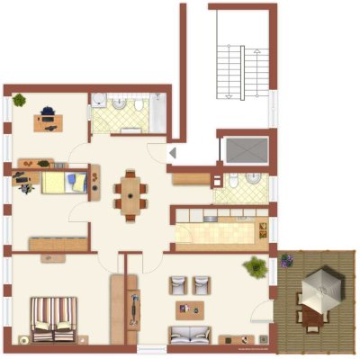 Helle großzügige 4-Zimmer-Wohnung mit Weitsicht und Balkon und Einbauküche