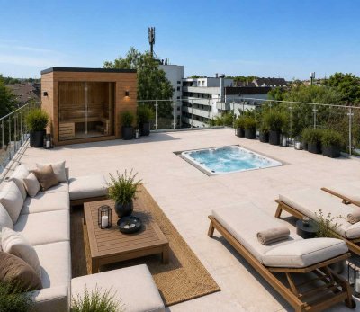 Exklusive Maisonette-Penthousewohnung im kernsanierten Hochbunker - Vollmöbliert ab 01.10.