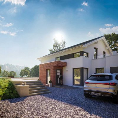 Bestpreisgarantie bei Bien-Zenker - Traumhaus mit Garage, Dachterrasse & eigenem Eingang zum Bür