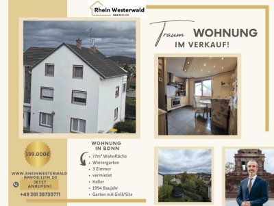 Ihr neues Zuhause in Bonn, Holzofen & Wintergarten: 3-Zimmer-Wohnung ab 199.000 €