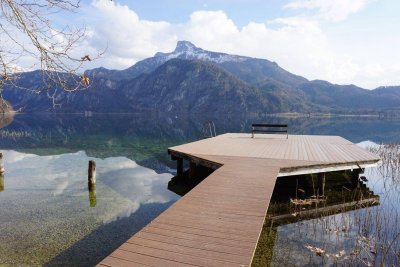 Sommerfrische am Mondsee - 1 Zi. Wohnung mit Loggia - direkt am Mondsee - mit Badeplatznutzung und Badesteg - Sauna