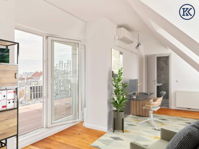 Luxus-Dachgeschosswohnung mit Galerie und zwei Terrassen in bester Lage des 9. Bezirks