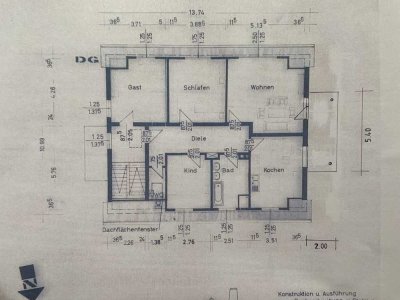 Gepflegte 3-Zimmer Dachgeschosswohnung mit Balkon in Wolfsbach