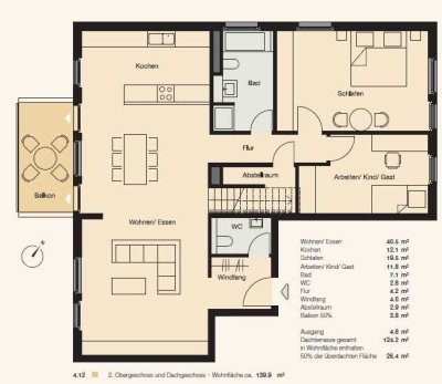 Exklusive 3-Zimmer-Penthouse-Wohnung mit Dachterrasse am Riedberg