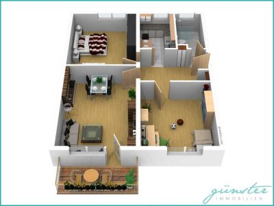 Kamen-Innenstadt: Zentral gelegene und komplett sanierte, moderne ca. 80,31 m² große 3 Zimmer Eige