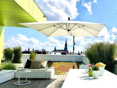 Design-Penthouse mit großer Dachterrasse und Münsterblick