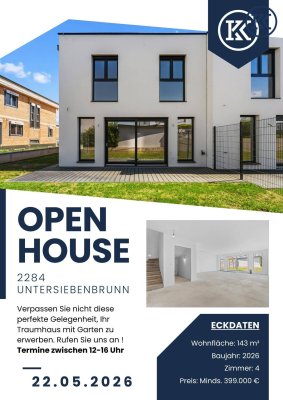 OPEN HOUSE am Freitag den 22.05 ab 12:00 Uhr - Doppelhaushälften im belagsfertigen Zustand