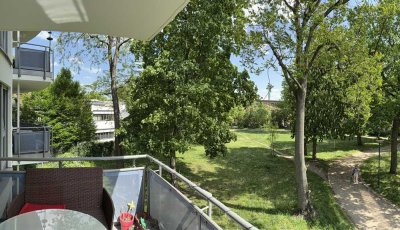 2-Zimmer Whg, Grünblick, Balkon Top-Zustand, Architekten-MfH in Sackgasse