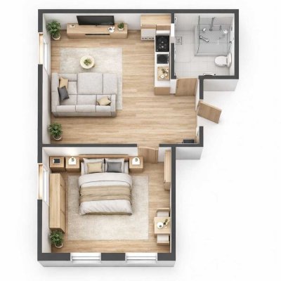 Kompakte, kernsanierte 2,5-Zimmer Wohnung