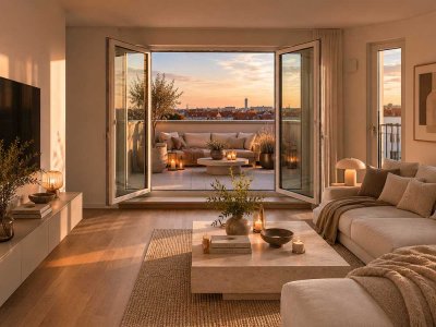 Penthouse-Unikat mit 11 m² Dachterrasse | Uneinsehbar | Skylineblick | Neubau Erstbezug