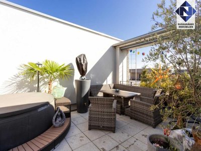 Hochwertige Penthouse-Wohnung mit großer, uneinsehbarer Dachterrasse in zentraler Wohnlage