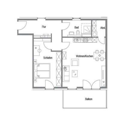 Attraktive 2-Zimmer-Wohnung mit Balkon und Abstellkammer in zentraler Lage von Butzbach