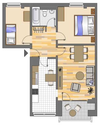 3-Zimmer-Wohnung in Düsseldorf Hassels