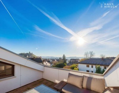 Lichtdurchflutete DG Wohnung mit traumhaftem Ausblick über Beilstein, mit 3 Zimmern und Keller