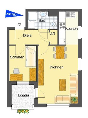 2-Zimmer-Wohnung in Recklinghausen Süd