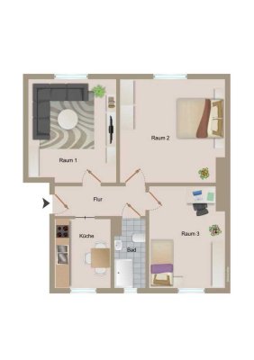 ! Erstbezug nach Sanierung - 3 Raum Wohnung !