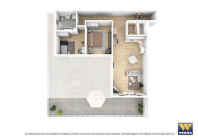 Ansprechende 3-Zimmer-Penthouse Wohnung mit großem Balkon und Einbauküche in Gießen