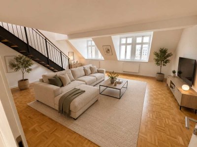 Preisreduzierung!!! Bezugsfrei | Stilvolle Maisonette-Wohnung | Loggia | 2 Bäder | Aufzug | Stellpla