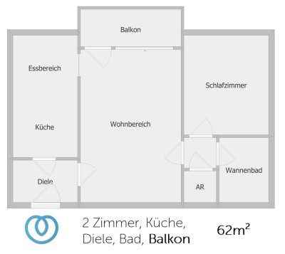 Viel Platz für Ihr Budget: Großzügige 2-Zimmer-Wohnung mit Wohnküche & Balkon!