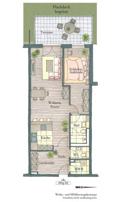 2 Zi. Wohnung mit Terrasse nach Süden-Westen und freien Blick zum Brecherspitz!
