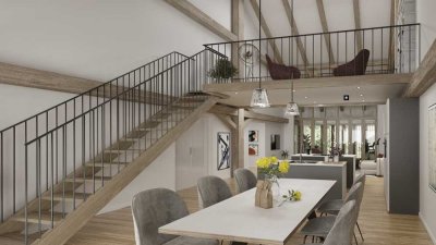 MODERN u. OFFEN LEBEN | Traumhafte Loftwohnung in kernsaniertem Gutshof, luxusmöbl. - TAROS Concept