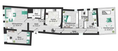 5 RWE DG Maisonette mit Dachterrasse
