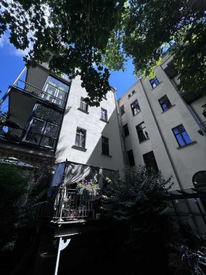 Charmante Altbauwohnung mit Stuck & Gartenmitnutzung – Nähe Uniklinik Leipzig (WE 9)