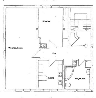2-Zimmer-Dachwohnung mit großem Wohn-/Esszimmer und eingerichteter Küche in Rödental
