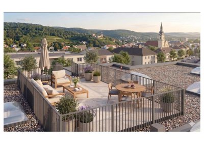 Lichtdurchfluteter 4-5 Zimmer Dachterrassen(T)raum mit Balkon + DACHTERRASSE in zentraler Lage in Baden STADT - PROVISIONSFREI!