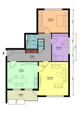 Helle 3-Zimmer Wohnung mit Balkon und großer Wohnküche in Aachen-Laurensberg