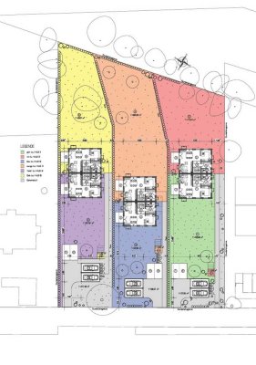 3 attraktive Doppelhäuser mit großen Gartenanteilen