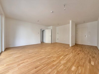 Erstbezug - 2 Zimmerwohnung I Nähe Donau I ca. 5,5m² Balkon I Maßküche I Tiefgarage I Fußbodenheizung I Fernwärme