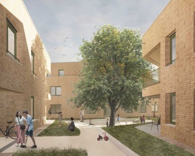modernes Wohnung mit Dachterrasse im Energieeffizienzhaus