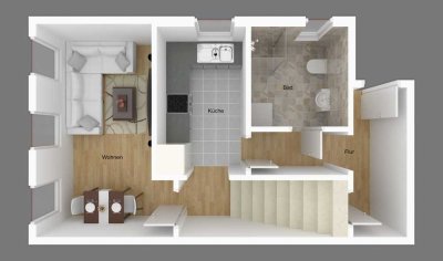 Zweizimmer- Etagenwohnung mit Einbauküche in Sonneberg!