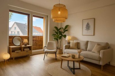 Charmante, frisch modernisierte 2-Zimmer-Wohnung mit großzügiger Terrasse