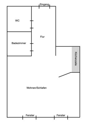 Helles 1-Zimmer-Apartment in zentraler Lage in Künzell