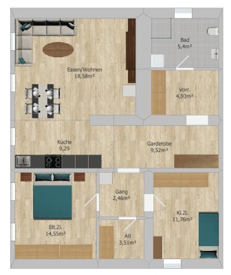 Gemütliche 3- Zimmer-Wohnung im Zentrum von Fritzens