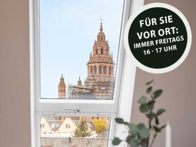 Domblick inklusive: 3-Zimmer- Maisonettewohnung mit 2 Badezimmern im Herzen der Mainzer Altstadt