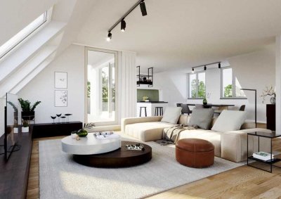 Rohbau steht!!! 4 Zi. Penthouse in absoluter, ruhiger grüner Lage in U-Bahn Nähe!