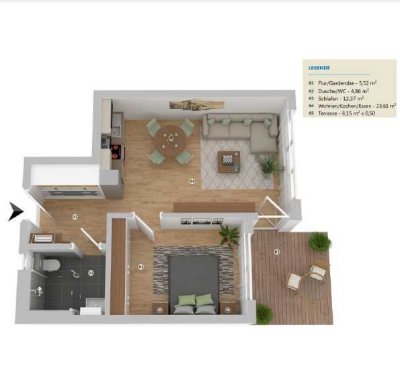 Stilvolle 2-Raum-EG-Wohnung mit gehobener Innenausstattung