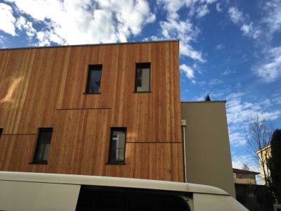 Neubauprojekt mit Sichtbetonelementen Bismarckviertel