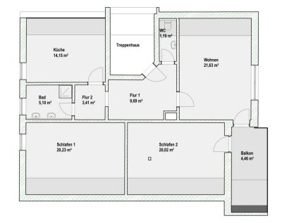 Möblierte 3-Zimmer-Wohnung