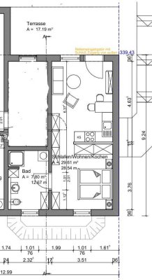 1,5-Zimmer-Wohnung mit Küchenzeile und Terrasse in Künzell