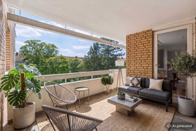 Freundliche 2-Zimmer-Wohnung mit Süd-Loggia, Aufzug, Fernwärme & Tiefgaragenstellplatz in der LIST