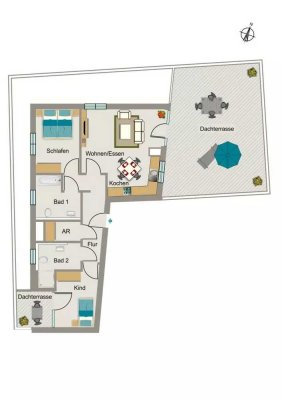 Nachmieter für Moderne Staffelgeschoss Wohnung mit 30qm Dachterrasse