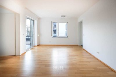 **Außergewöhnliche 2-Zimmer-Wohnung mit 35 m² privater Dachterrasse in einer grünen, ruhigen Lage**