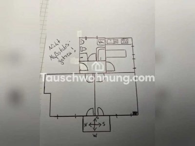 Tauschwohnung: 2Zi, Kü, Wannenbad und Balkon (Blick ins Grüne) gg deine 3Zi