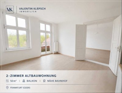 Helle 2-Zimmer-Altbauwohnung mit Balkon in Frankfurt (Oder)