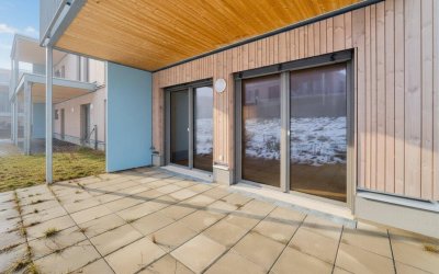 Moderne 2-Zimmer-Garten-Wohnung in Holzbauweise - ERSTBEZUG - Haus 3 - Top 2 - 240m2 Garten